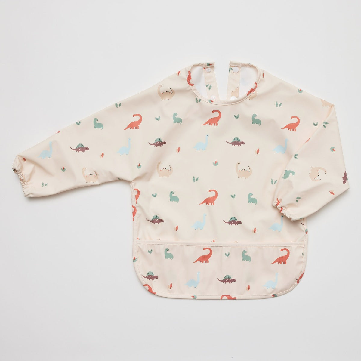 Waterproof long sleeve bib from Over the Dandelions in Dino print:image,small_image,thumbnail,swatch_image