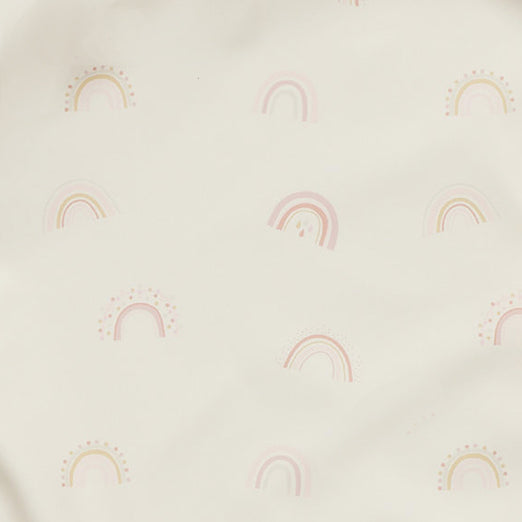 Waterproof long sleeve bib from Over the Dandelions in rainbow print