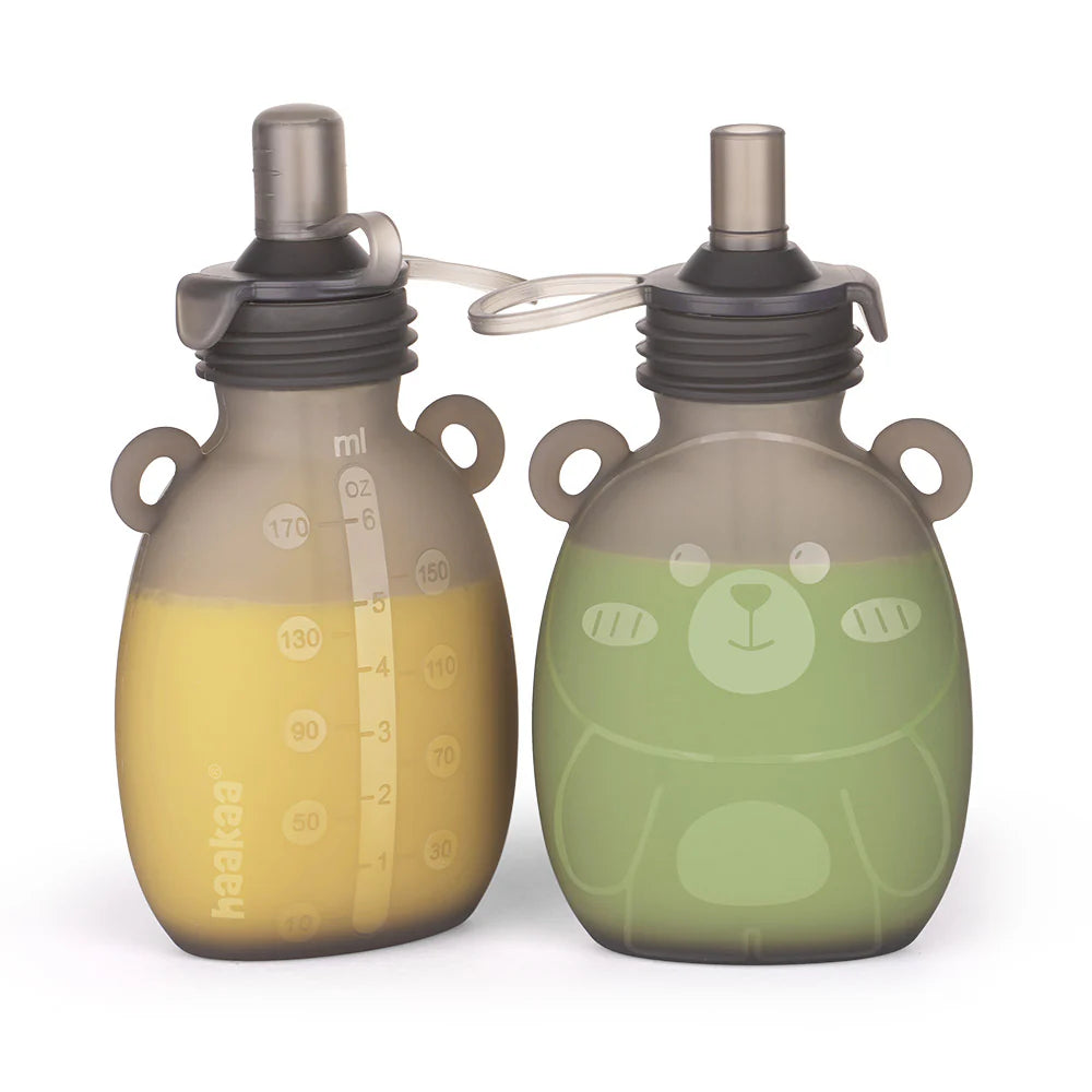 Happii Bear Silicone Goody Pouch front and rear
