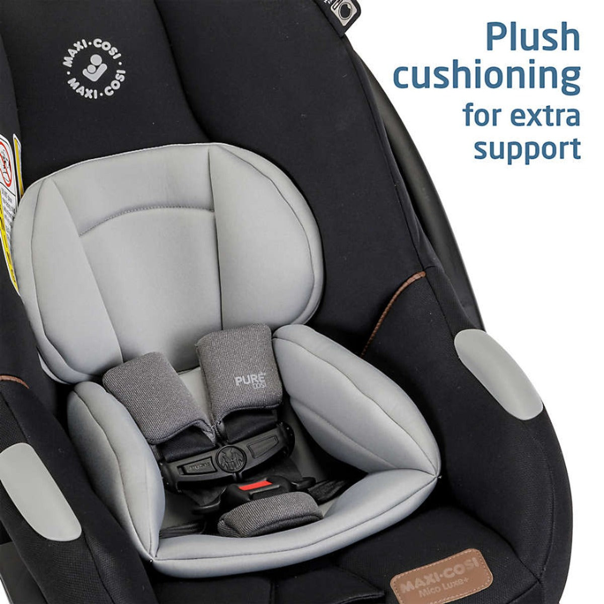 Maxi Cosi Mico Luxe+ Infant Car Seat - Essential Black plush cushioning