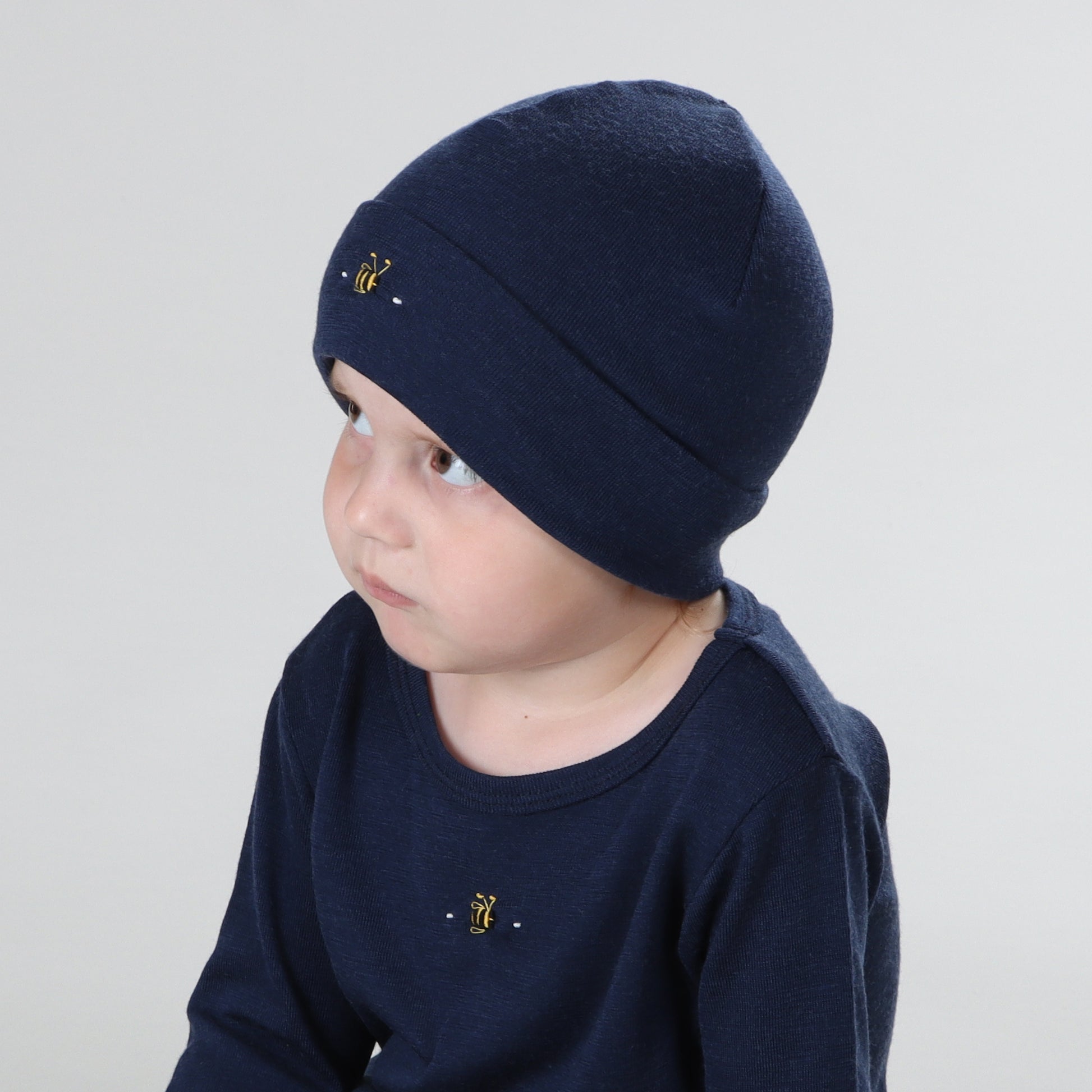 Merino Beanie L Midnight Blue - Dimples