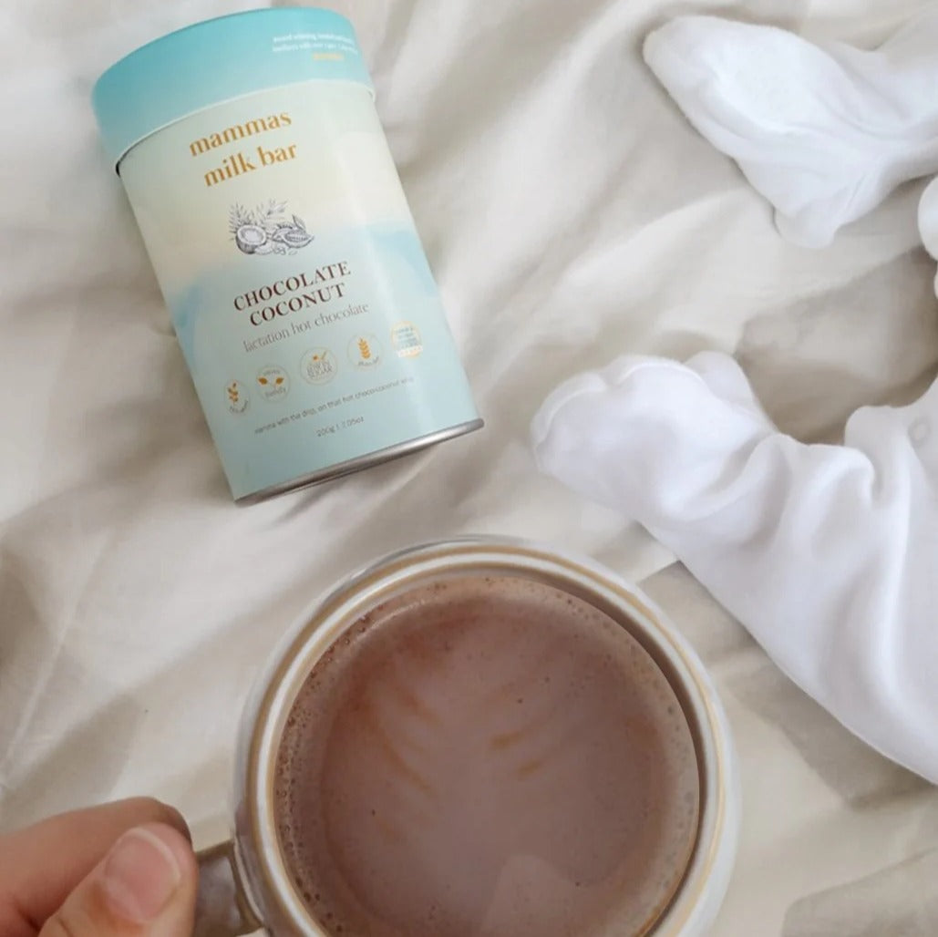 Coconut Hot Chocolate - Mamma's Milk Bar - Dimples