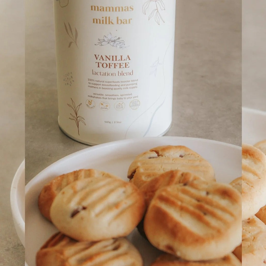 Mammas milk bar vanilla toffee lactation blend in cookies