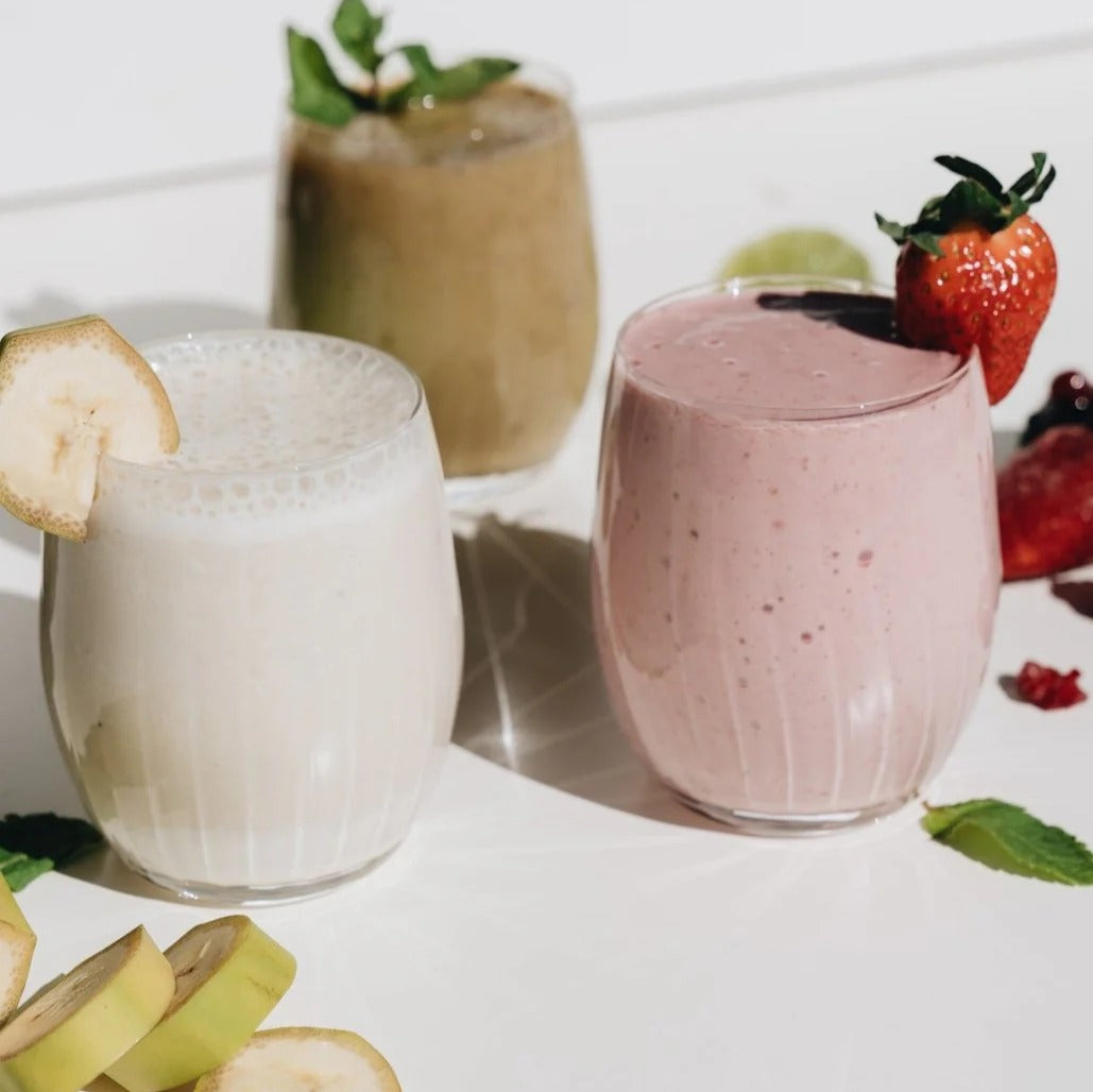 Mammas milk bar vanilla toffee lactation blend in different smoothies