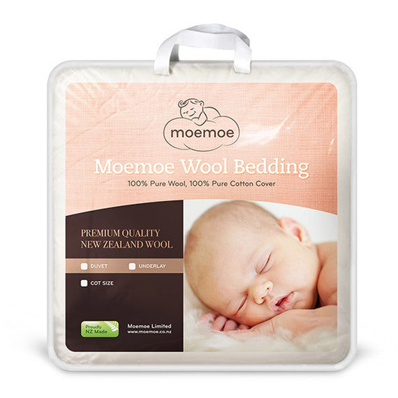 500gsm / Cot (100x130cm) 100% NZ Wool Cot Duvet - Warm Weight - Moemoe