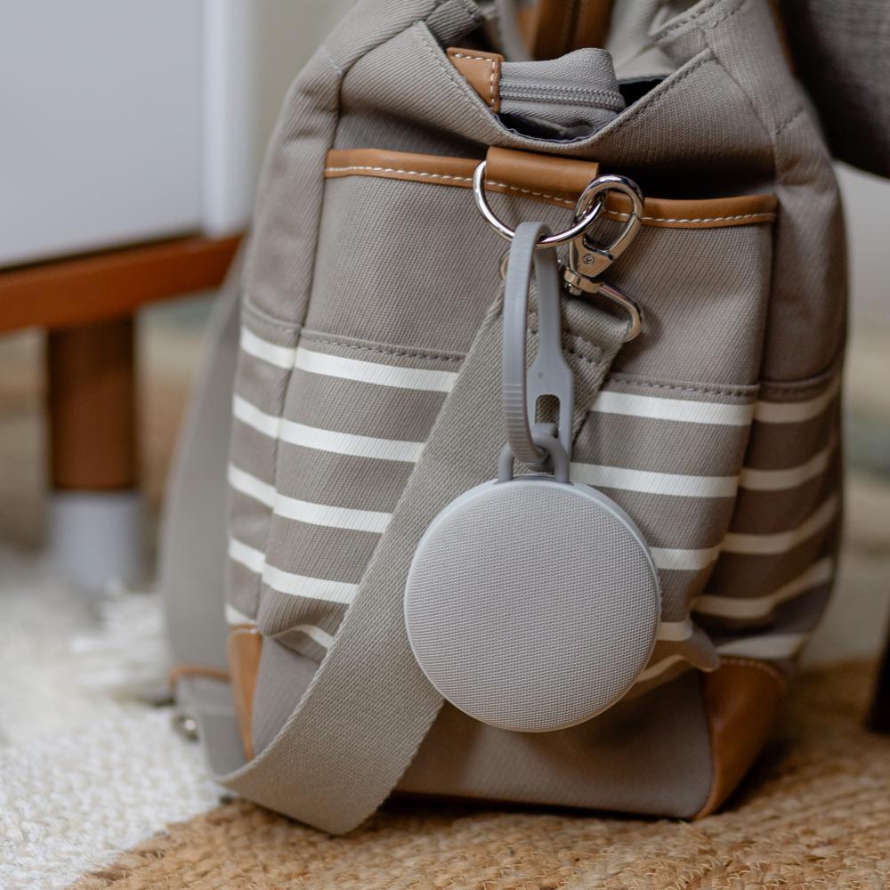 Yogasleep Hushh 2 attached to baby bag 