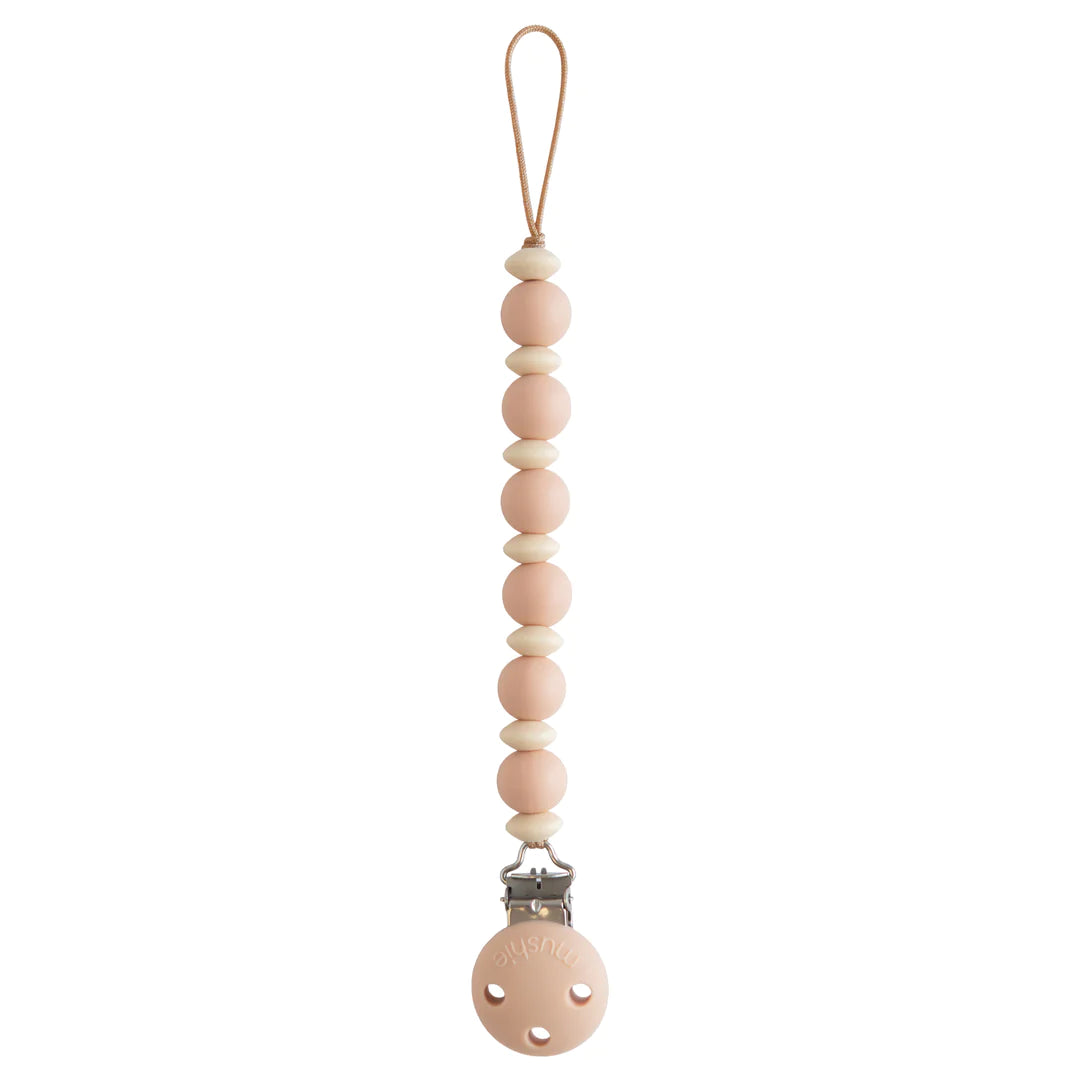 Mushie Luna Pacifier Clip in blush:image,small_image,thumbnail,swatch_image