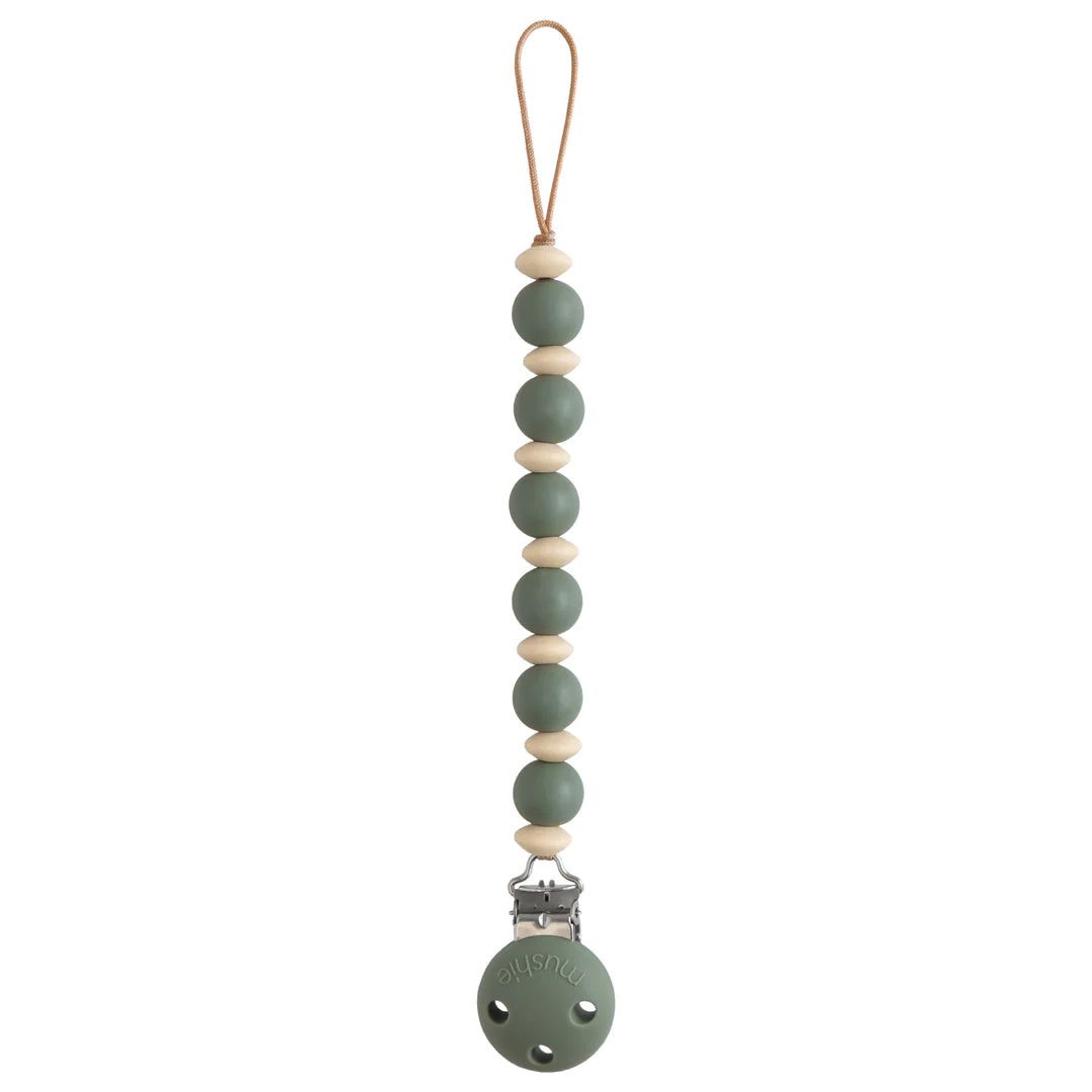 Mushie Luna Pacifier Clip in Thyme:image,small_image,thumbnail,swatch_image
