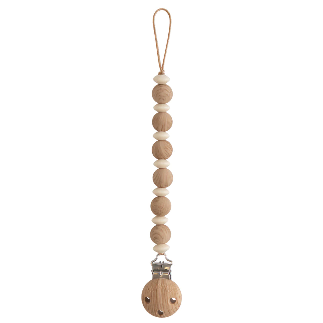 Mushie Luna Pacifier Clip in natural wood :image,small_image,thumbnail,swatch_image