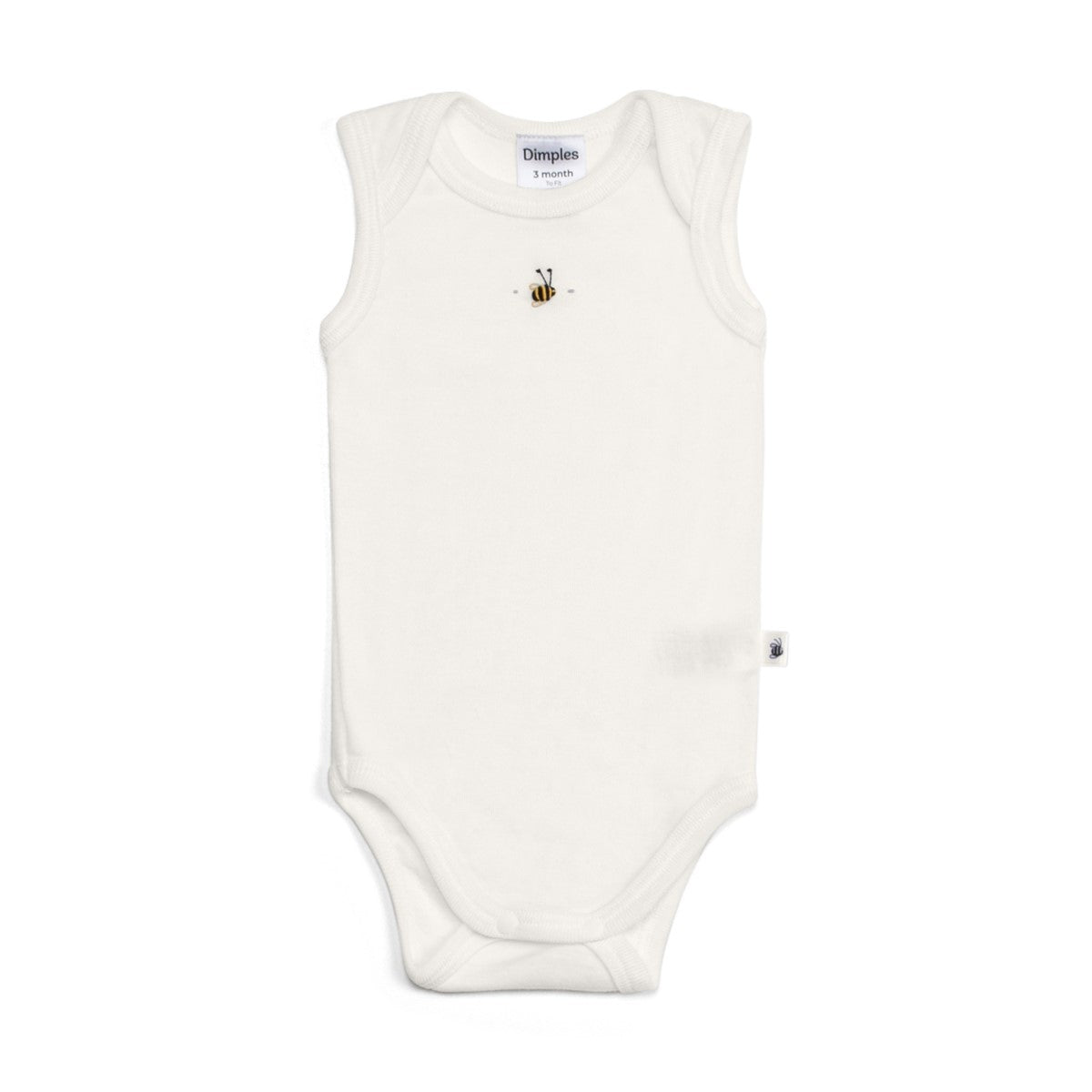 Dimples classic Merino Sleeveless bodysuit in cream bee baby clothing:image,small_image,thumbnail