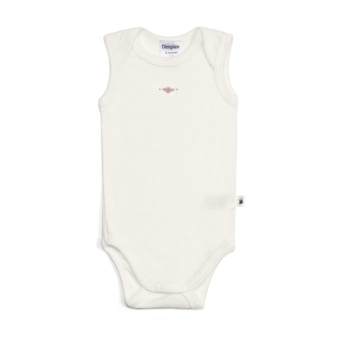 Dimples classic merino sleeveless bodysuit in cream rose baby clothing:image,small_image,thumbnail