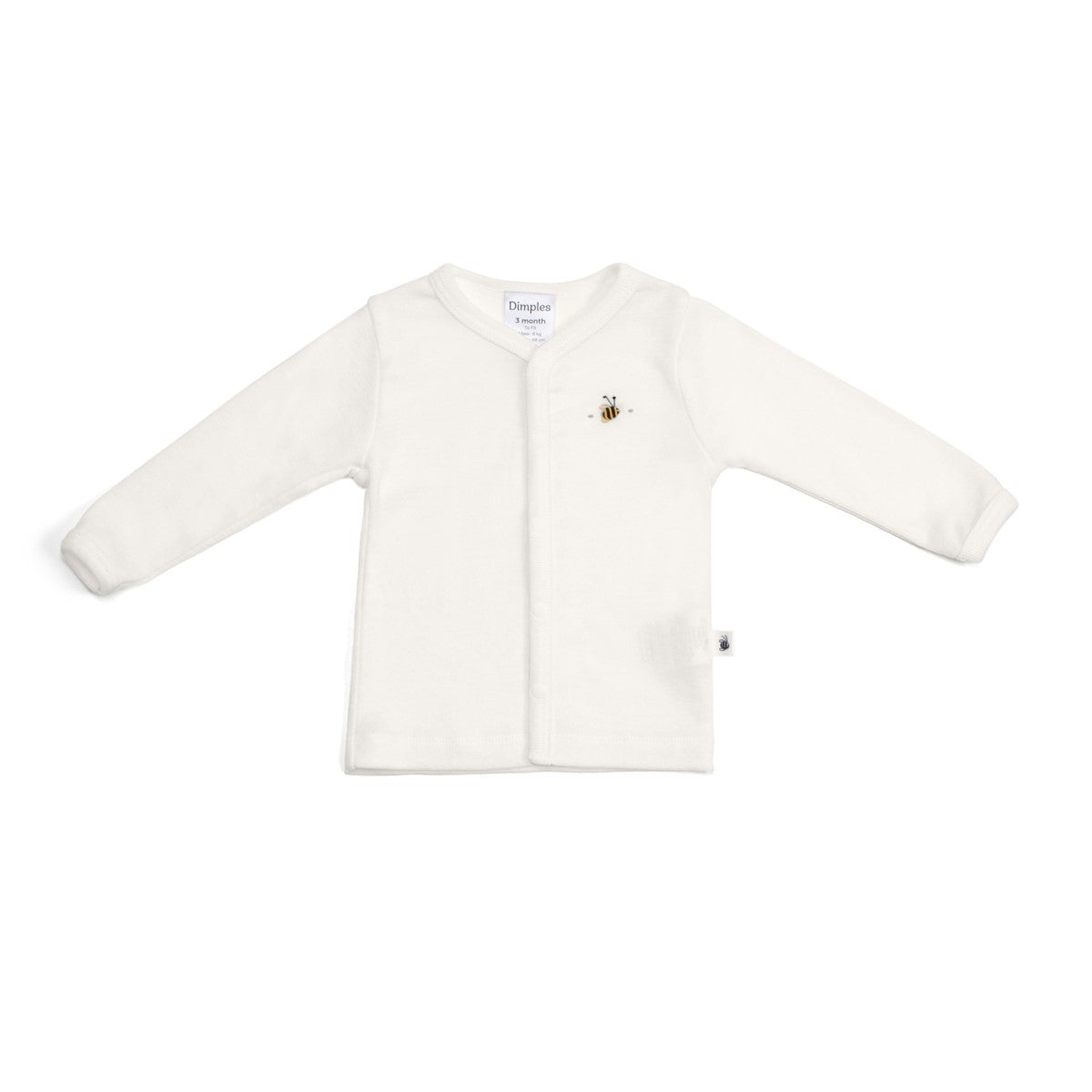 Dimples classic merino baby cardigan in cream bee:image,small_image,thumbnail