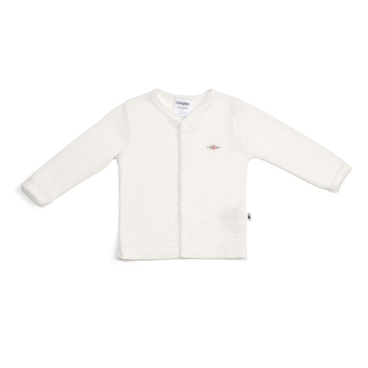 Dimples classic merino baby girl cardigan in cream rose:image,small_image,thumbnail