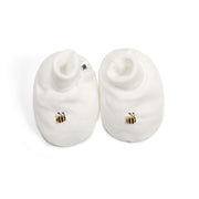 Dimples classic merino baby booties in cream bee:image,small_image,thumbnail