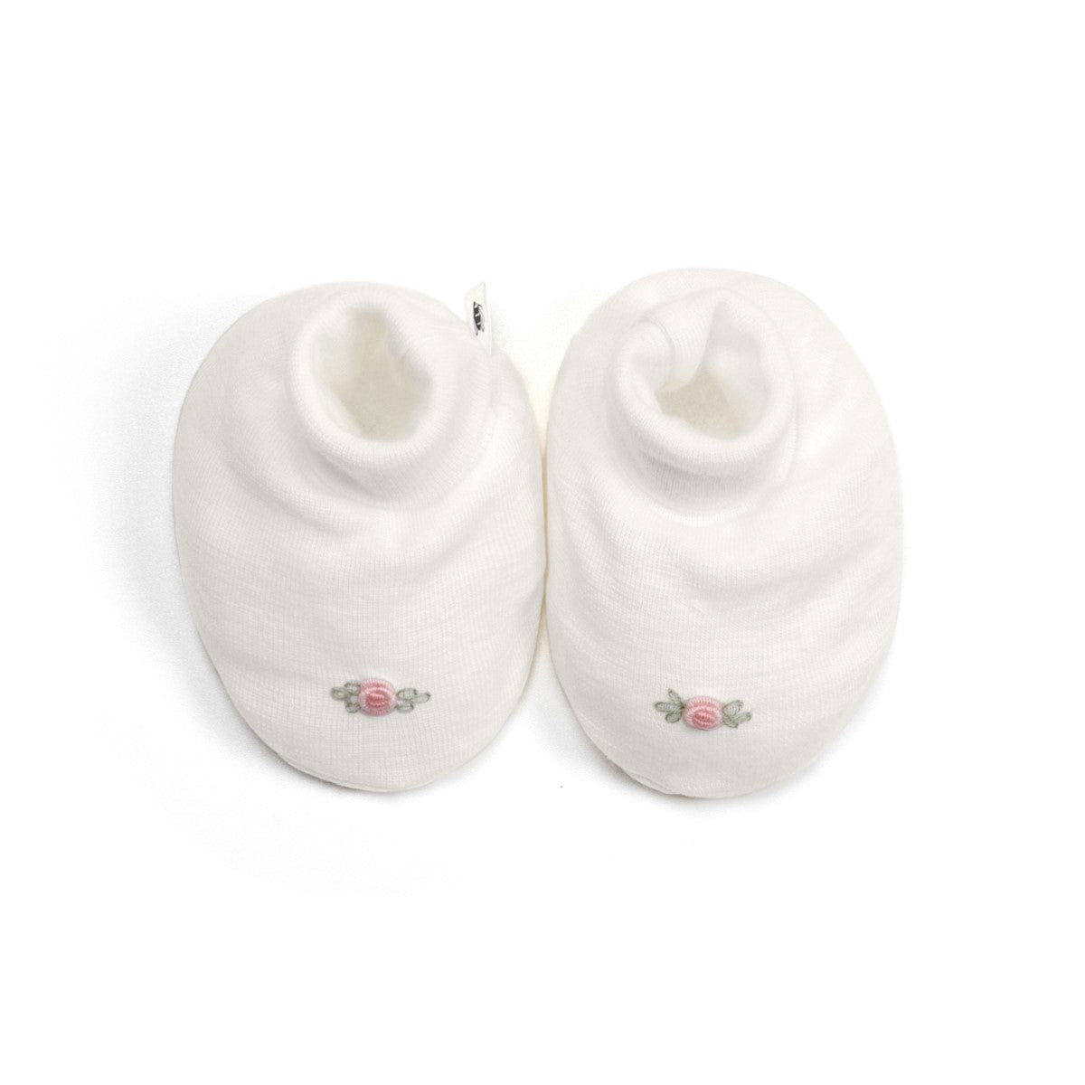 Dimples classic merino baby booties in cream rose:image,small_image,thumbnail