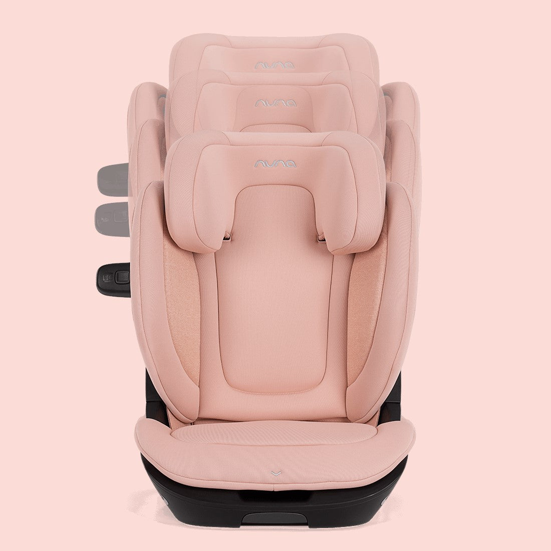 Nuna Aace Lx car seat capsule in Coral front angle adjustable height