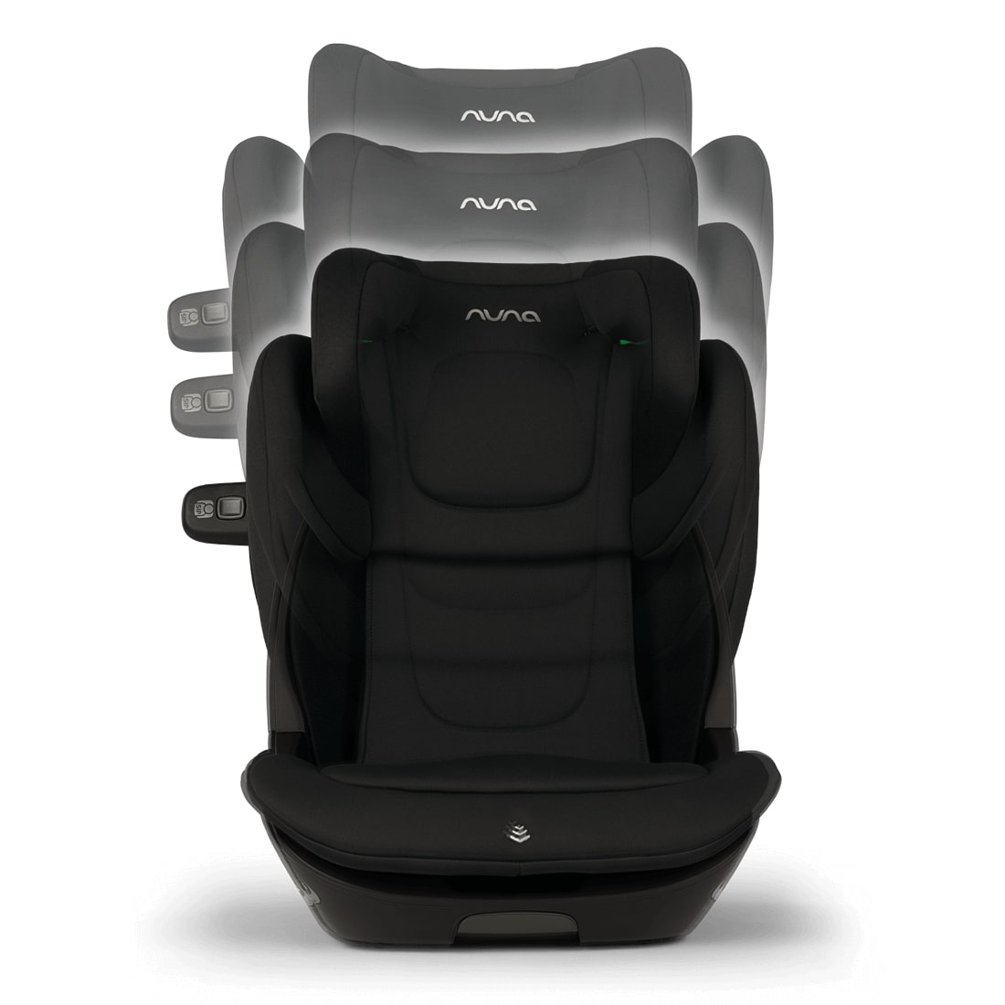 Nuna Aace lx car seat capsule in caviar Adjustable Front View