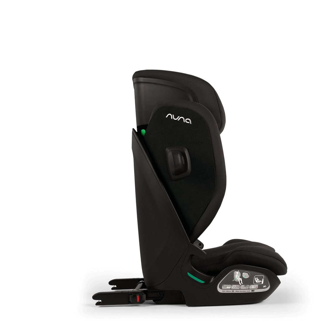 Nuna Aace lx car seat capsule in caviar side view