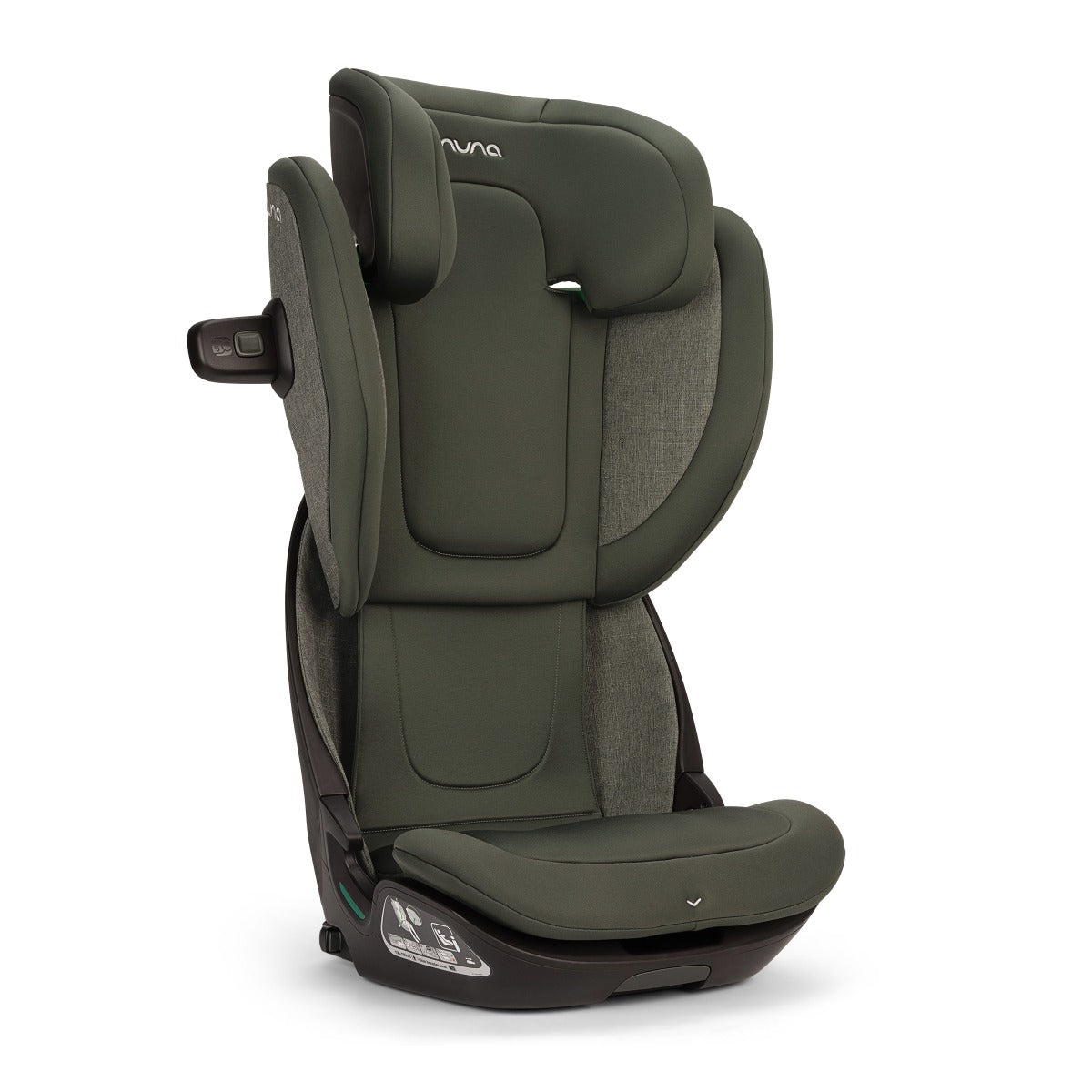 Nuna Aace lx car seat capsule in forest angle view.