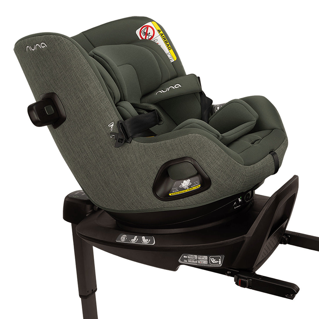 Pruu car seat in forest attached with a base close view