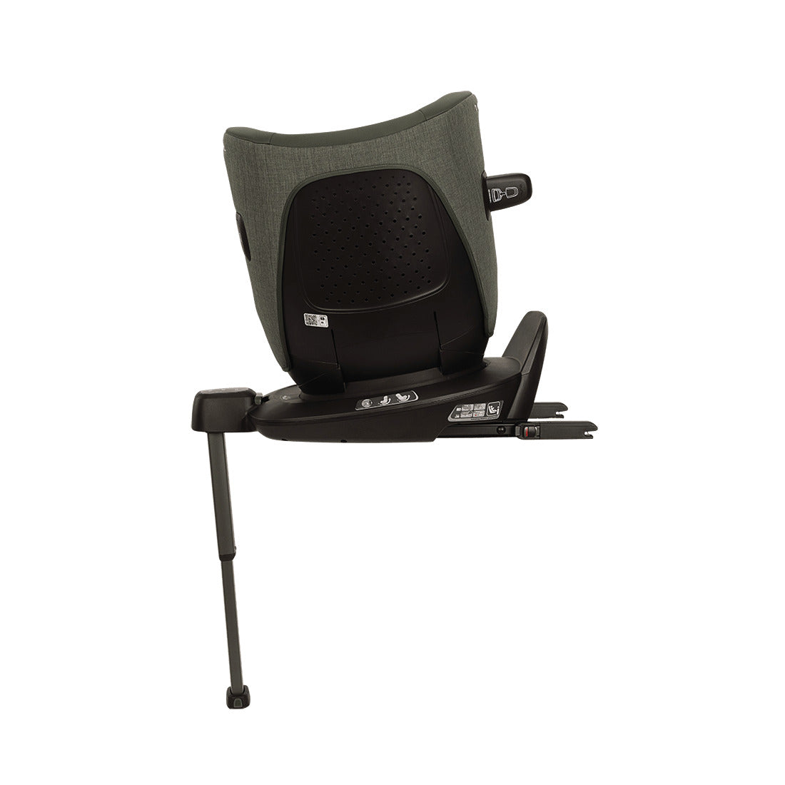 Pruu car seat in forest rear view attached with a base