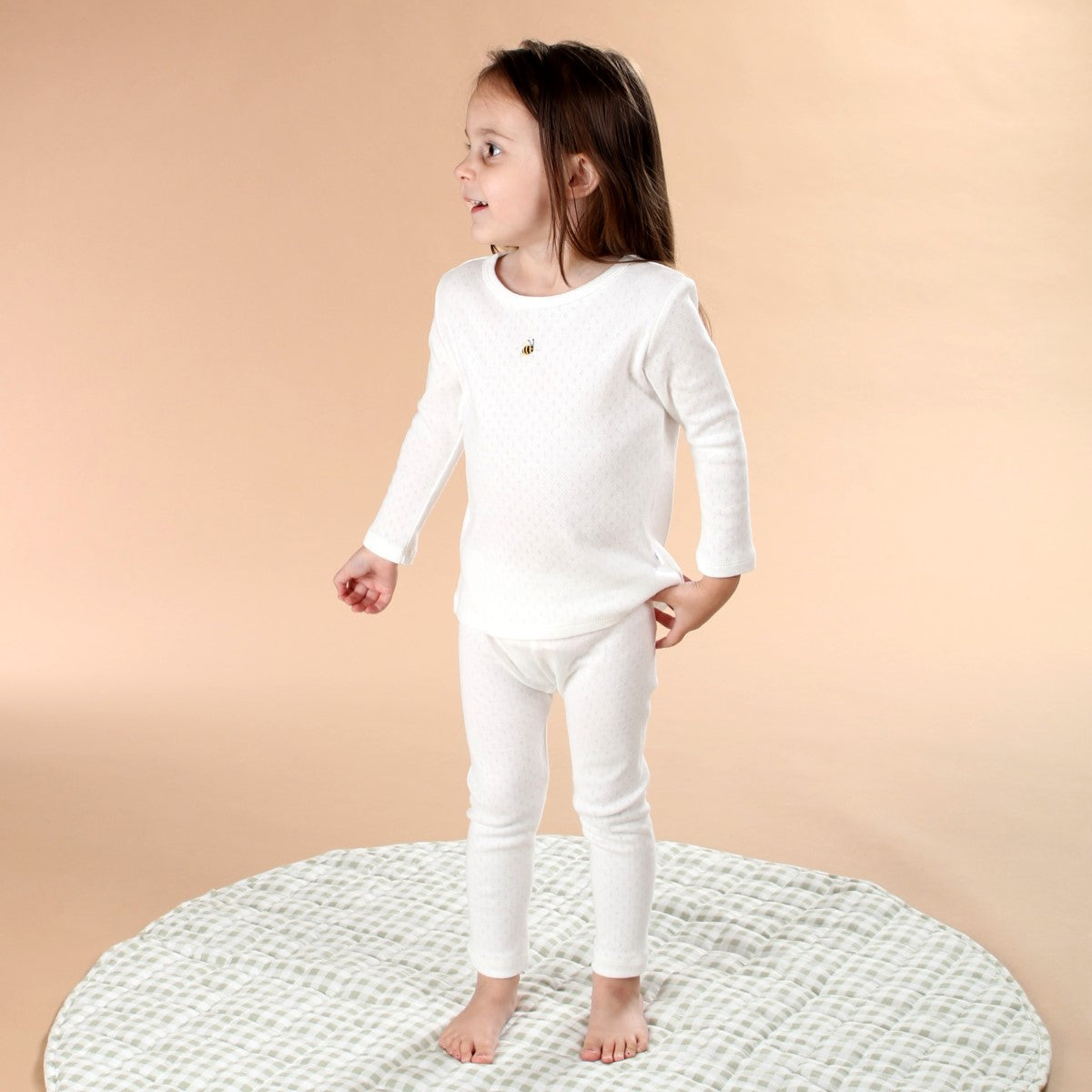 Dimples cotton Pyjamas in White Bee