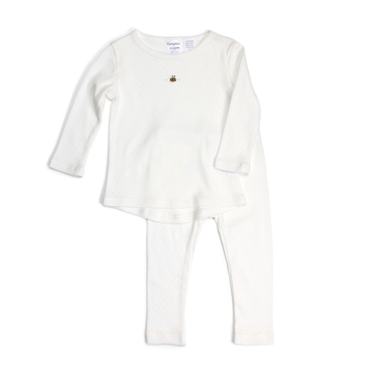 Pyjamas by dimples in white bee with Low Fire Lable:image,small_image,thumbnail