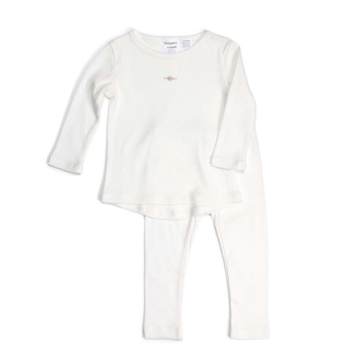 Dimples Cotton Pyjamas white rose with Low Fire Lable:image,small_image,thumbnail