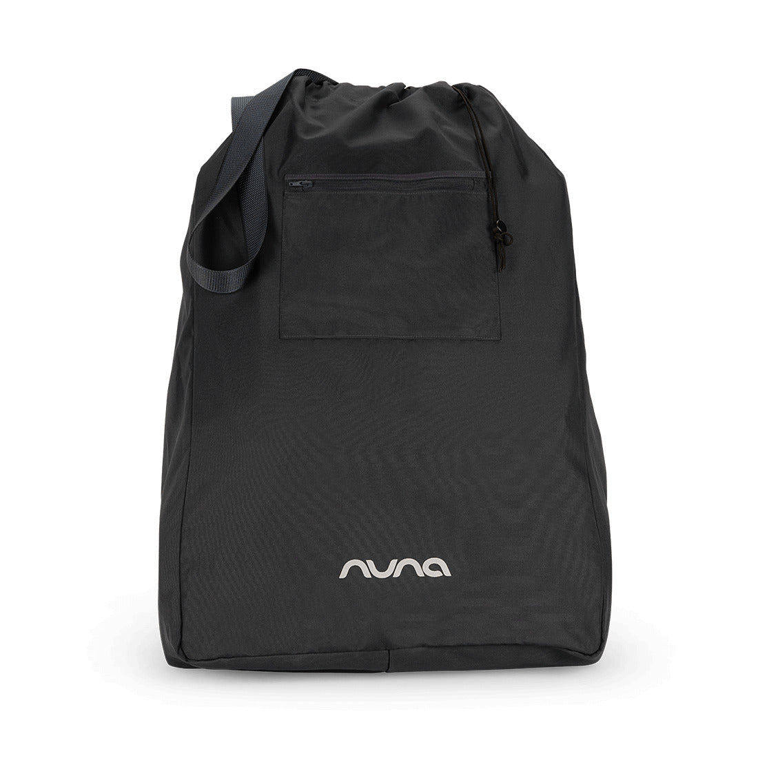 Nuna Trvl Lx in Caviar with Chocolate Handle Bar in a carry bag