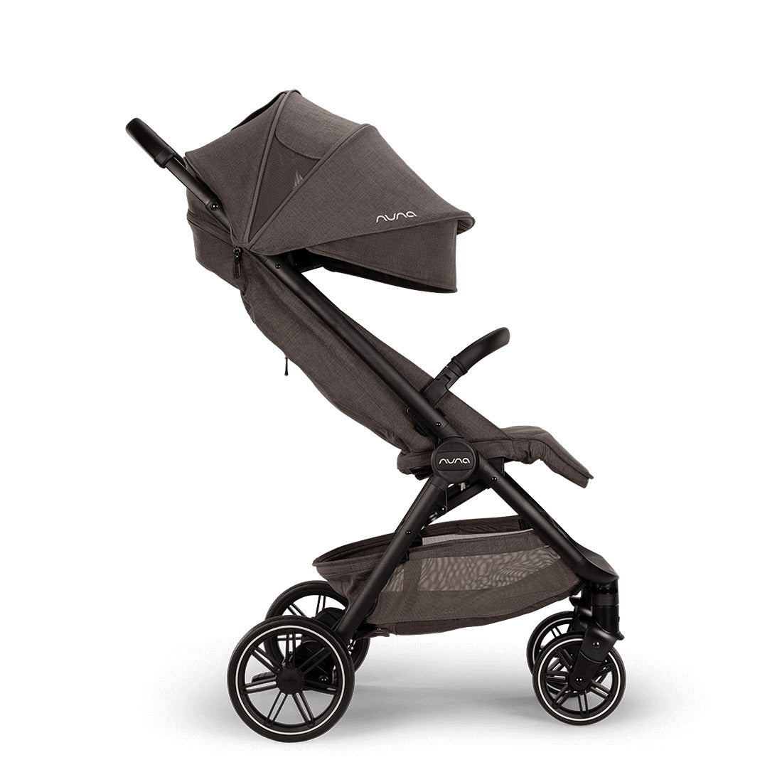 Nuna Trvl Lx Pram in Thunder side view