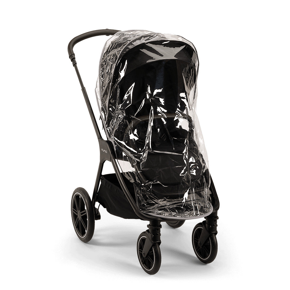 Nuna Triv Lx stroller front view with rain cover