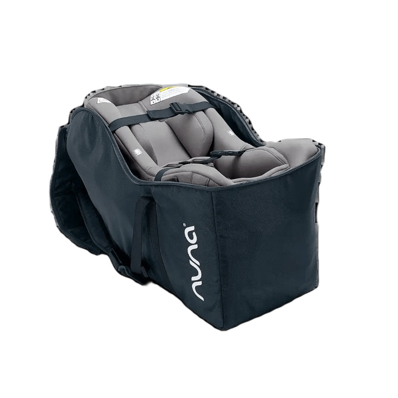 Nuna Pipa Travel Bag in indigo car seat inside 