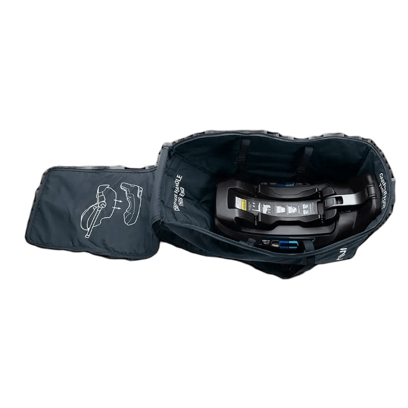 Nuna Pipa Travel Bag in indigo with base inside