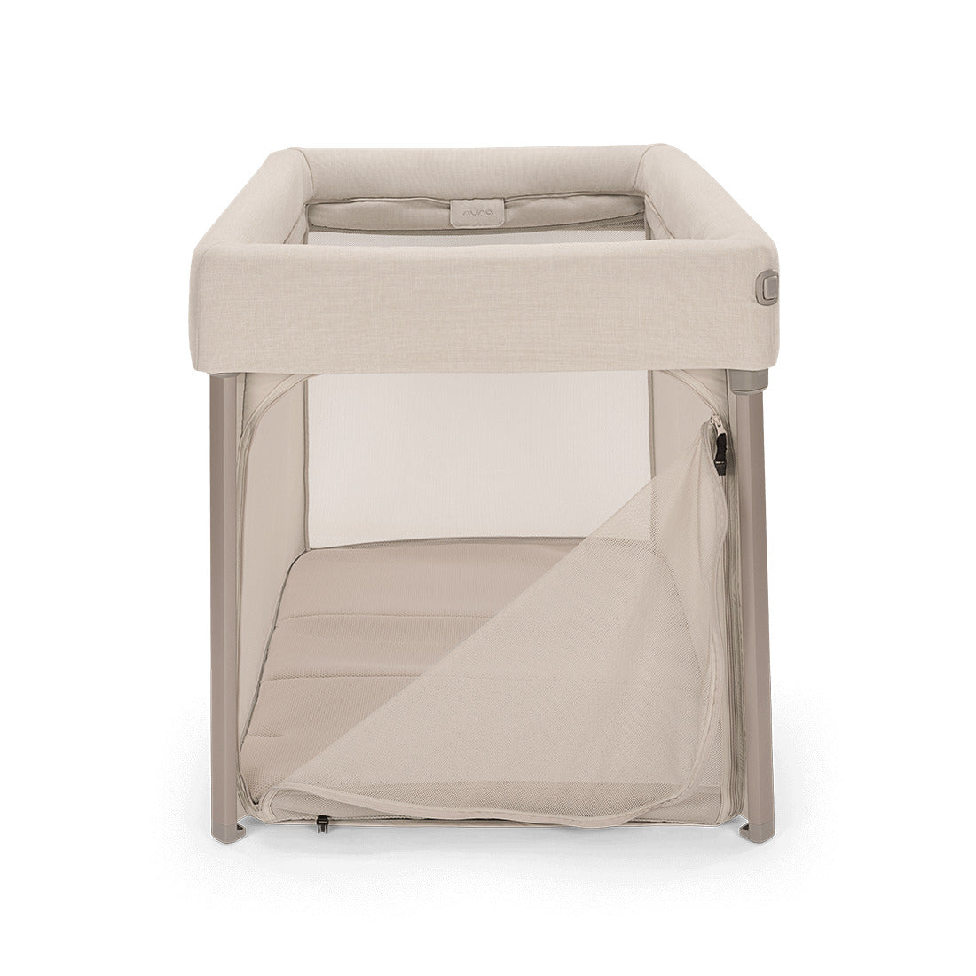 Nuna Paal kids playard in biscotti side unzip