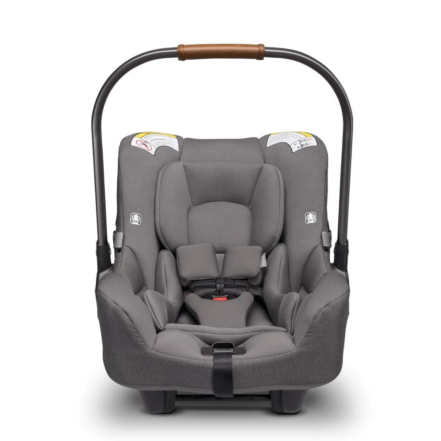 Nuna Pipa RX car seat capsule and relx Base in Granite front view
