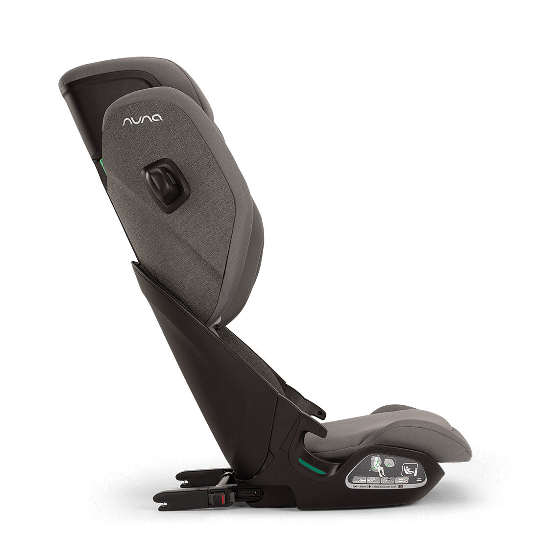 Nuna Aace Lx car seat capsule in Thunder Side and recline View