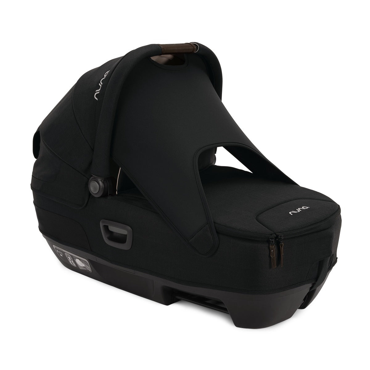 Nuna Cari Next car seat capsule in caviar with suncover