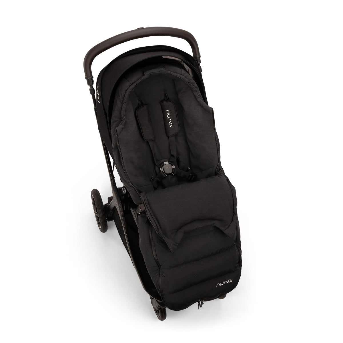 Nuna winter set attached in a stroller