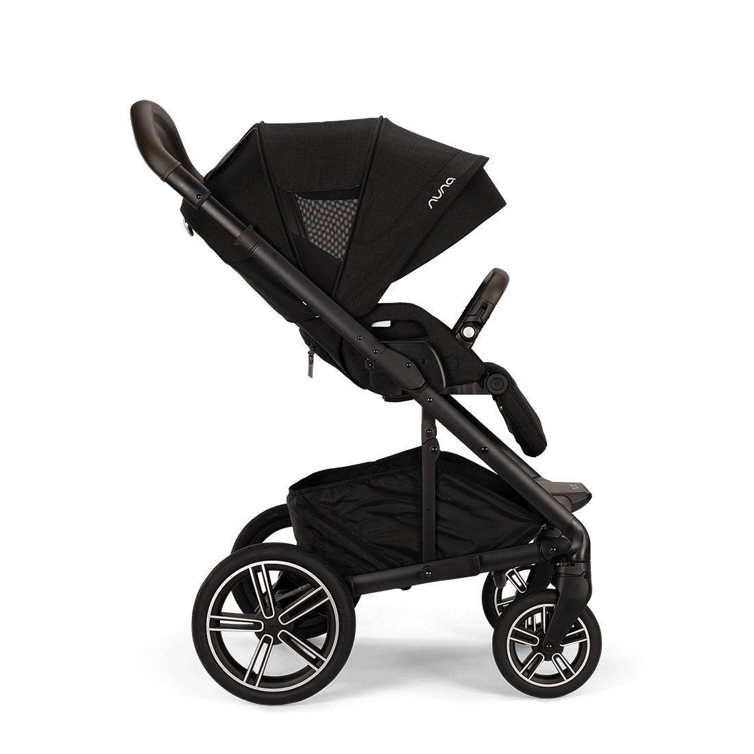 Nuna Mixx Next Stroller with chocolate handle side view