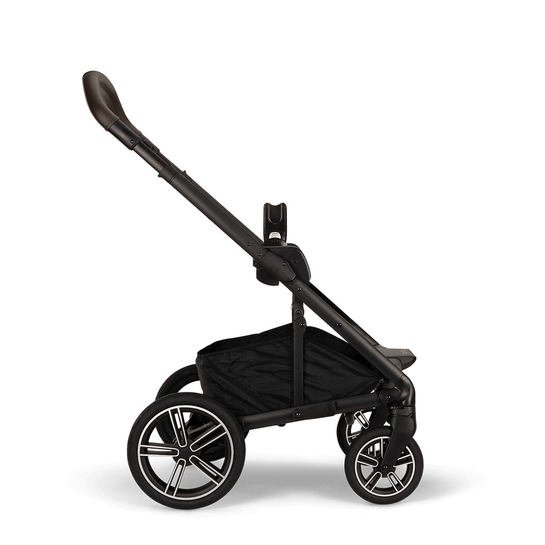 Nuna Mixx Next Stroller with chocolate handle frame view