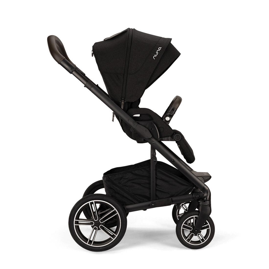 Nuna Mixx Next Stroller with chocolate handle side view