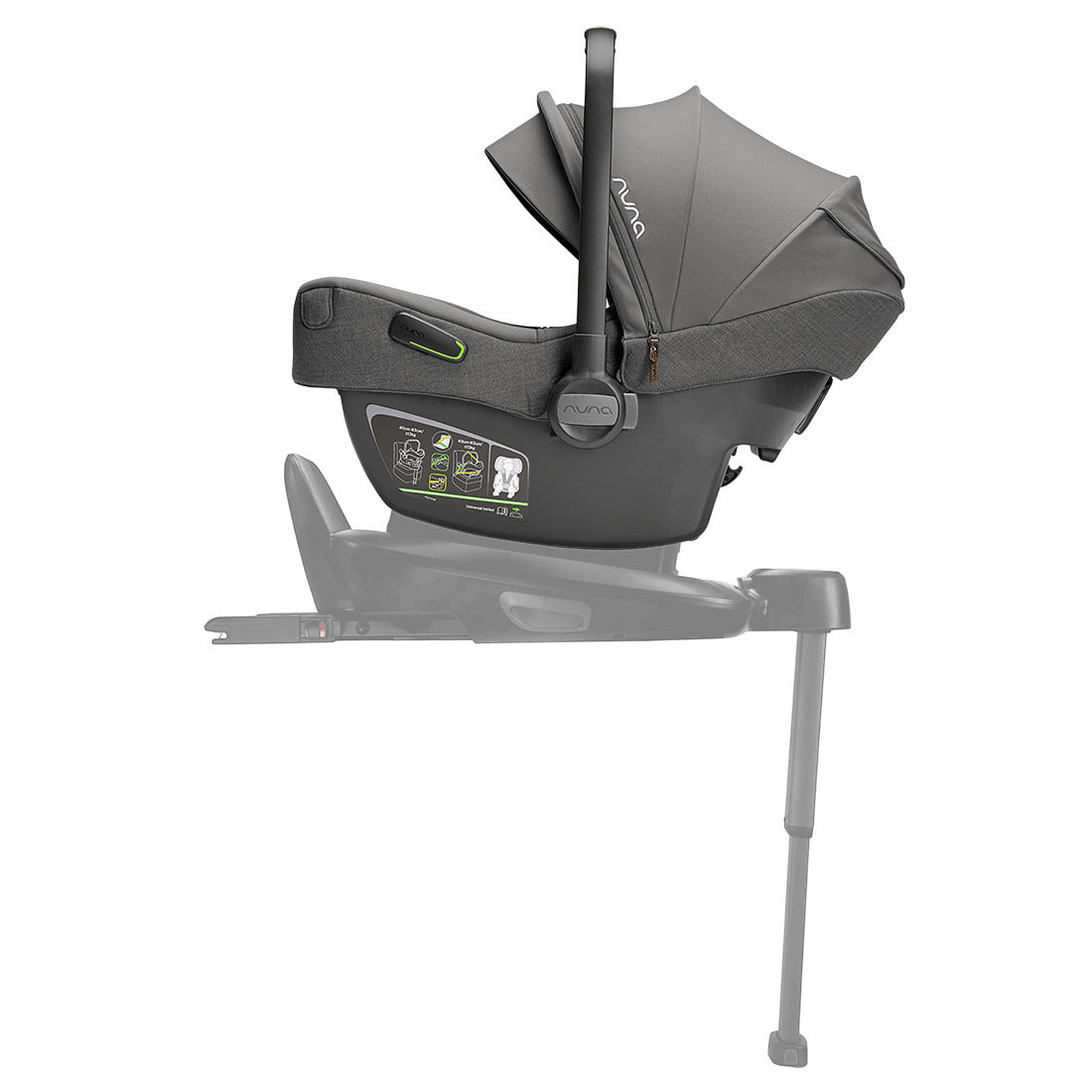 Pipa Next infant capsule in granite color with blank handle