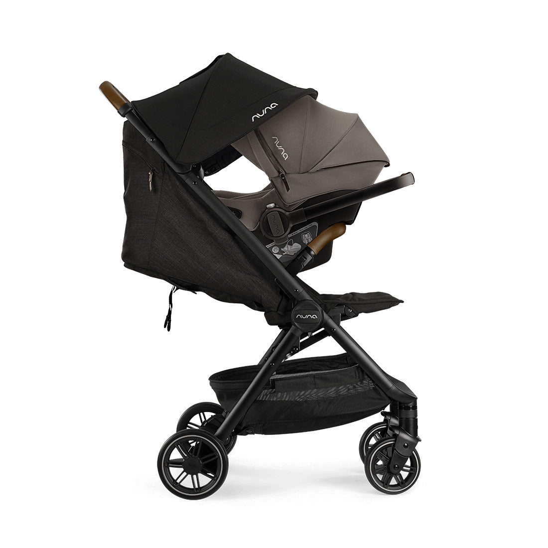 Pipa Urbn EU Version in Granite by Nuna side view on stroller
