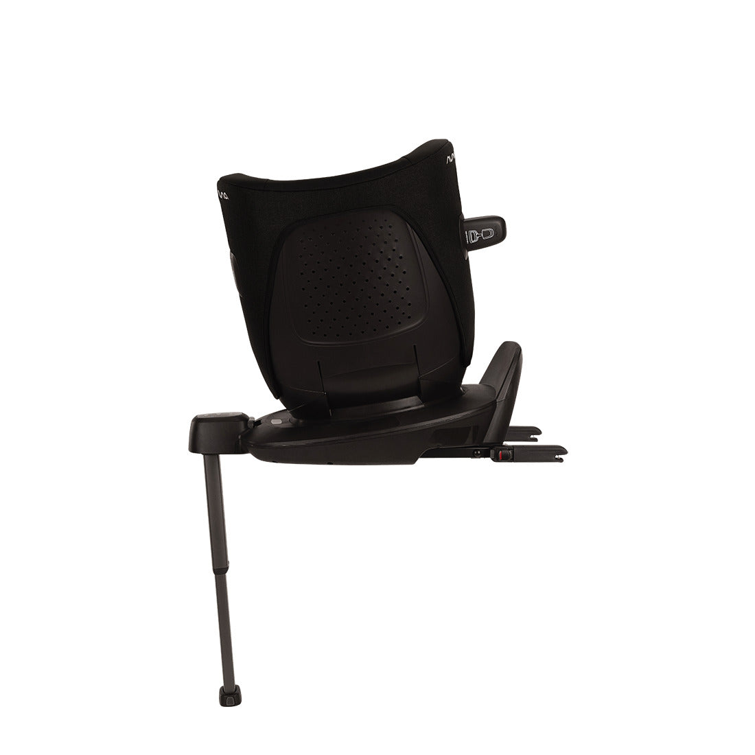 Pruu car seat in caviar rear view attached with a base
