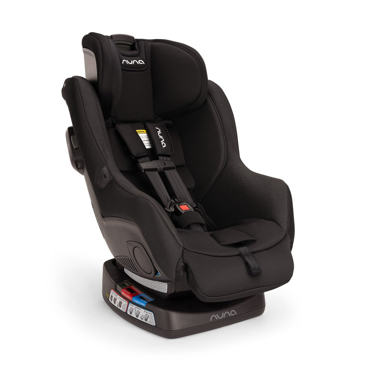 Nuna Rava car seat angle view with all season fabric
