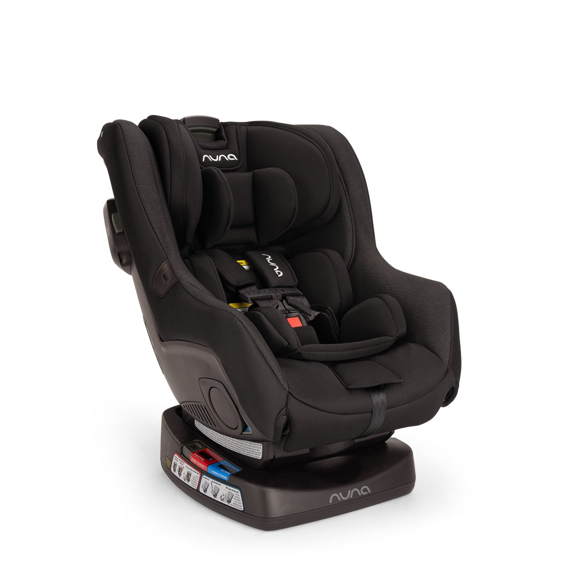 Nuna Rava car seat angle view with all season fabric