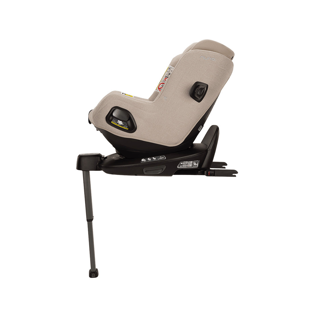 Todl Next - Nuna Car seat in Biscotti side view with base
