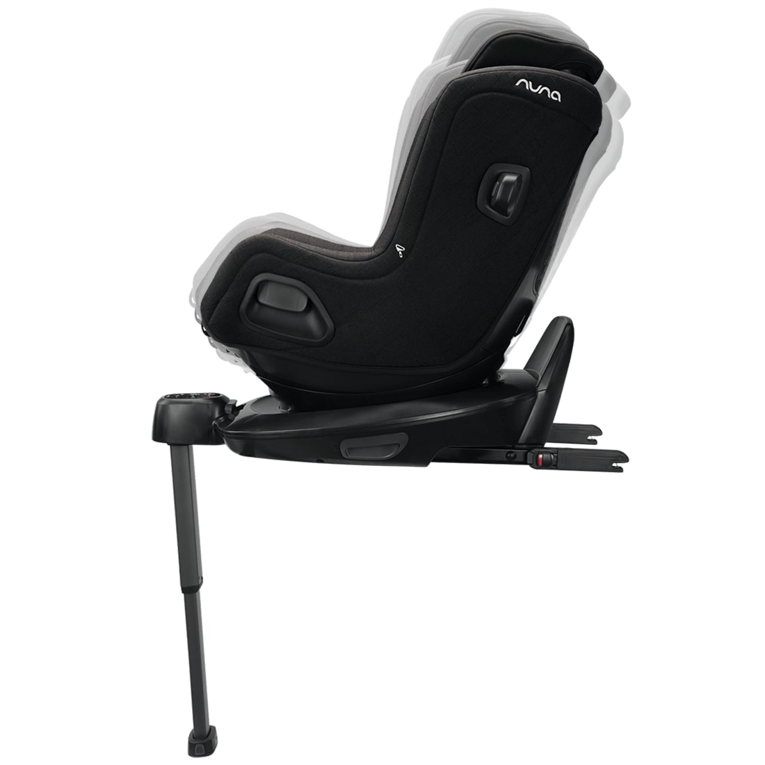 Nuna Todl next carseat capsule in Caviar on top of base  in motion