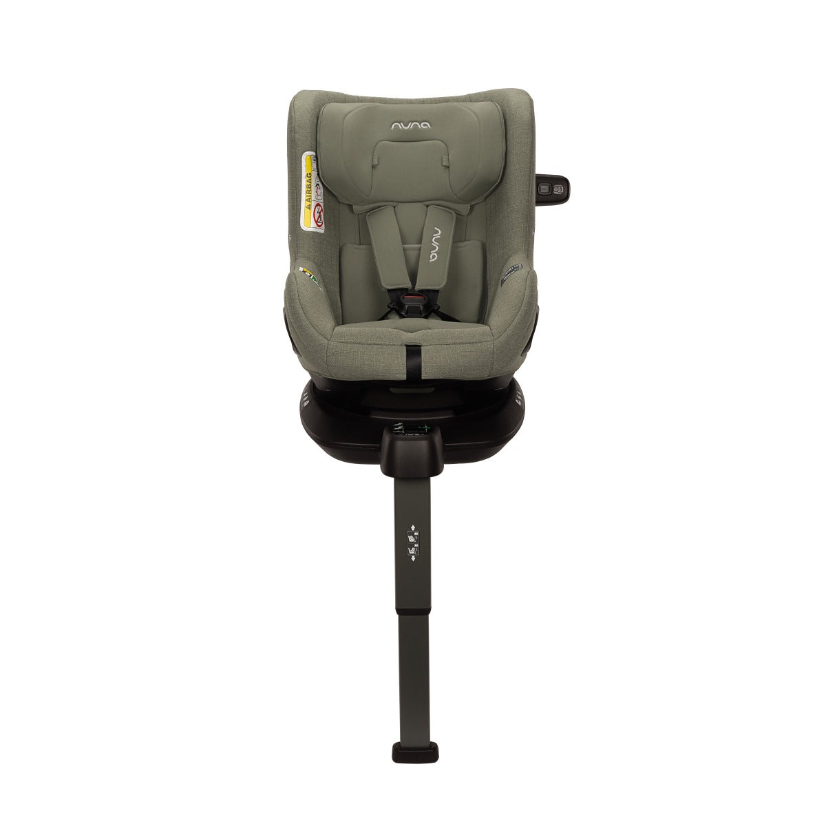 Todl Next car seat in Pine Colour front view attached with a base