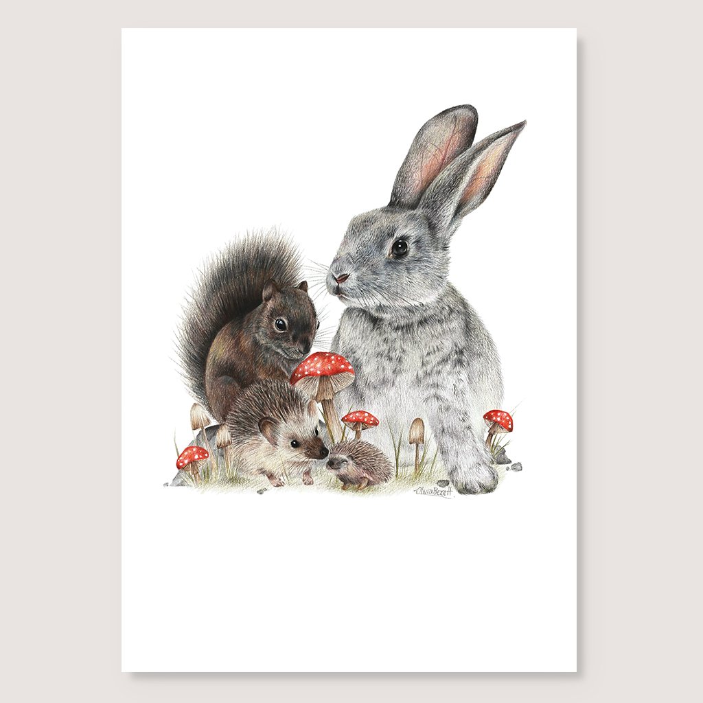 Olivia & Bezett Artist bunny & friends print:image,small_image,thumbnail